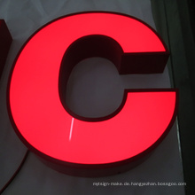 Gebürstetes Edelstahl 3D dimensionales LED-Licht beleuchtetes offenes kundenspezifisches Logo-Leuchtreklame-Kanal-Zeichen